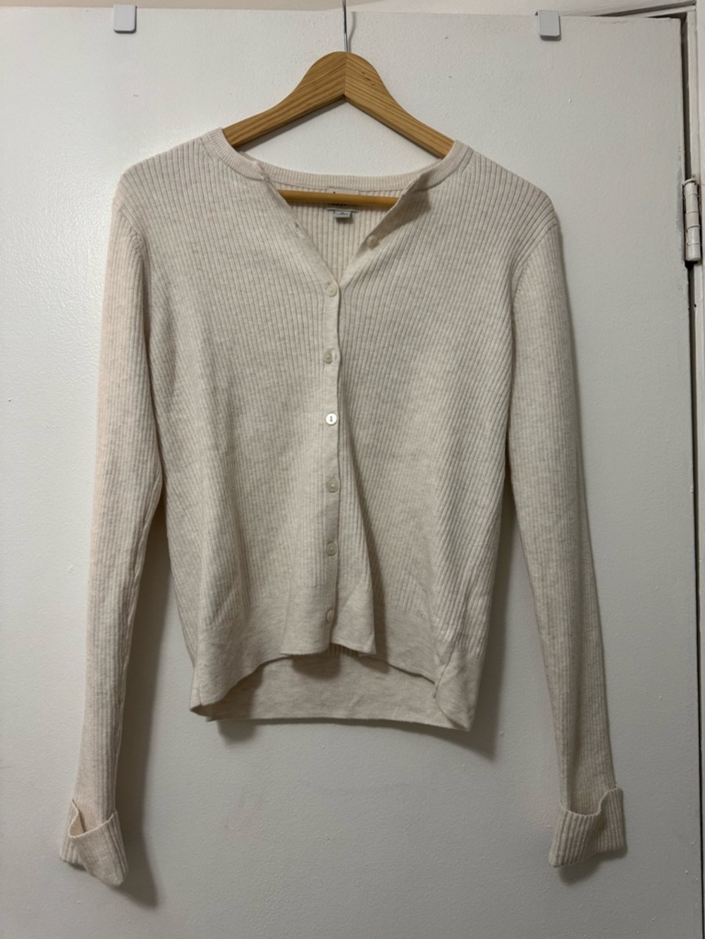 a new day Ivory Ribbed Button Cardigan